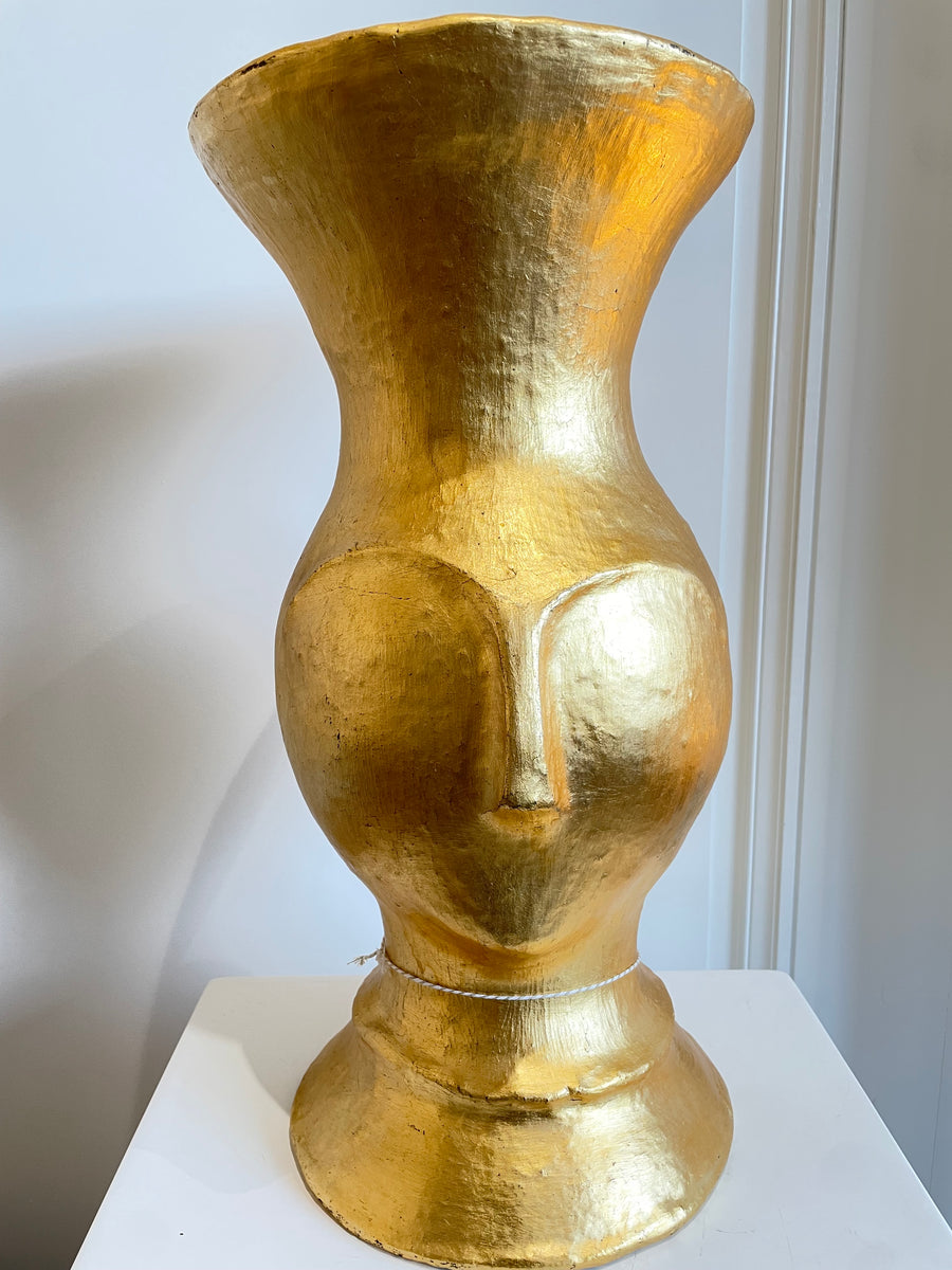 Vase Visage doré